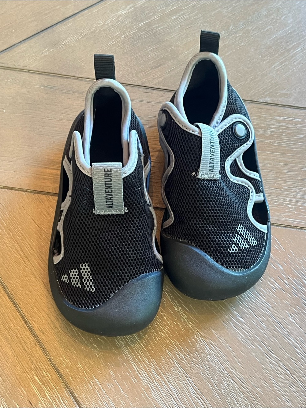 adidas Black and Gray Kids Water Shoes - Slip-Resistant Aqua Fit